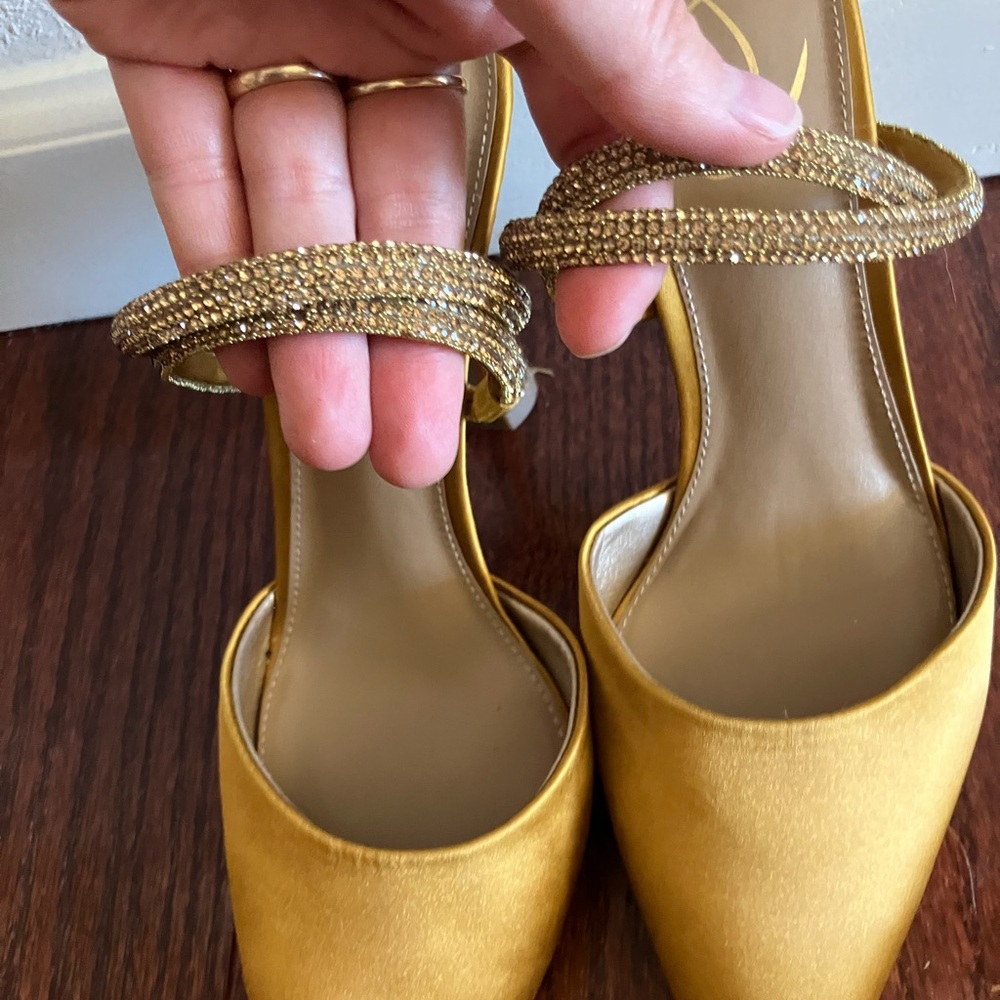 Sam Edelman Agustin Mule Heels yellow gold satin - Picture 4 of 6